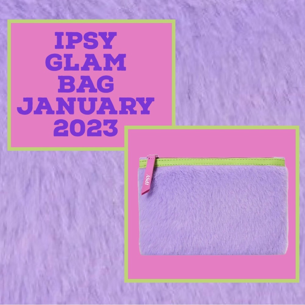 ****SOLD****Ipsy January 2023 Glam Bag Makeup Beauty Case Purple Plush Faux Fur
